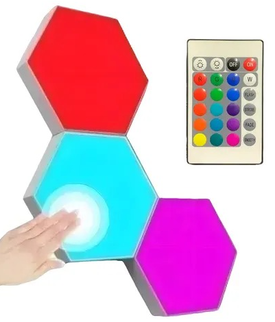 Miniatura 4 de Juego De 3 Luces Led Hexagonales Rgb